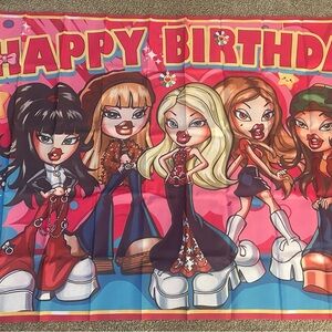 Bratz Happy Birthday Party Banner - Pink Multicolor